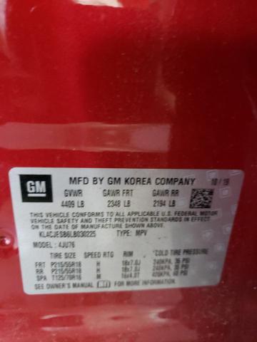 KL4CJESB6LB030225 - 2020 BUICK ENCORE PRE RED photo 10