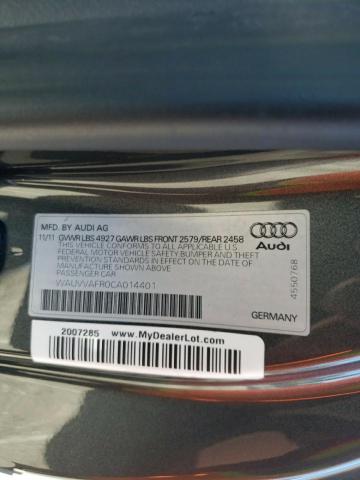 WAUVVAFR0CA014401 - 2012 AUDI S5 PRESTIG GRAY photo 10