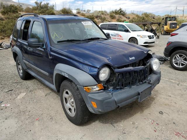 1J4GL48K36W250450 - 2006 JEEP LIBERTY SP BLUE photo 1