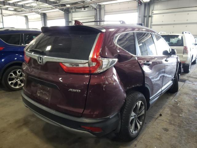 5J6RW6H35HL002970 - 2017 HONDA CR-V LX BURGUNDY photo 4