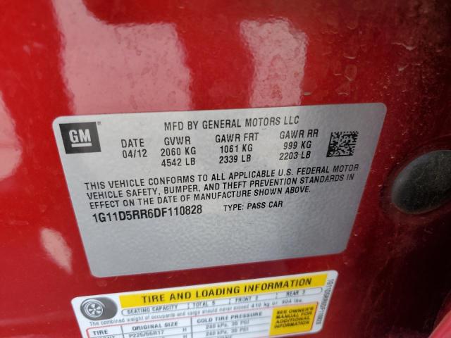 1G11D5RR6DF110828 - 2013 CHEVROLET MALIBU 1LT 栗色 照片 10