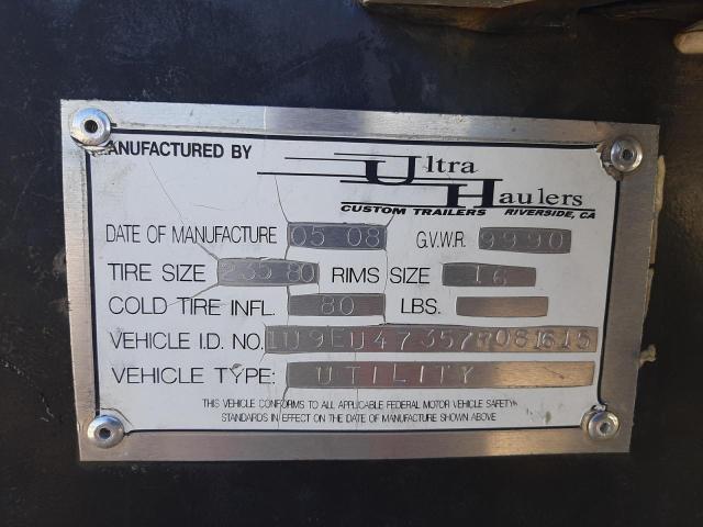 1U9EU47357R081615 - 2008 UTILITY TRAILER Սպիտակ լուսանկար 10