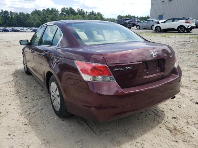 1HGCP2F31AA016436 - 2010 HONDA ACCORD LX BURGUNDY photo 3