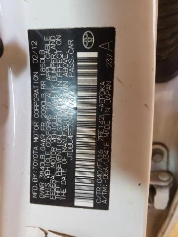 JTDBU4EE7C9177377 - 2012 TOYOTA COROLLA BASE  照片 10