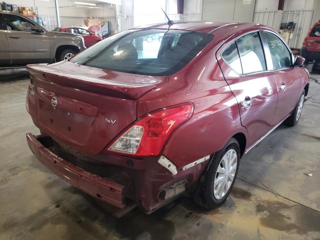 3N1CN7APXKL861732 - 2019 NISSAN VERSA S RED photo 4