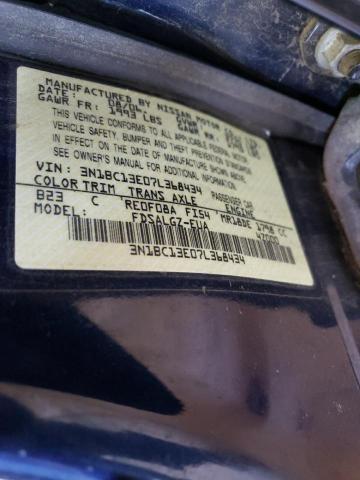 3N1BC13E07L368434 - 2007 NISSAN VERSA S BLUE photo 10