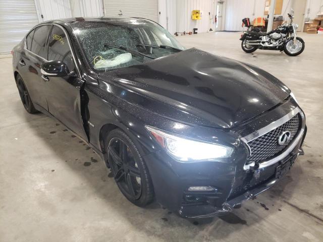 JN1AV7AR7EM703206 - 2014 INFINITI Q50 HYBRID BLACK photo 1