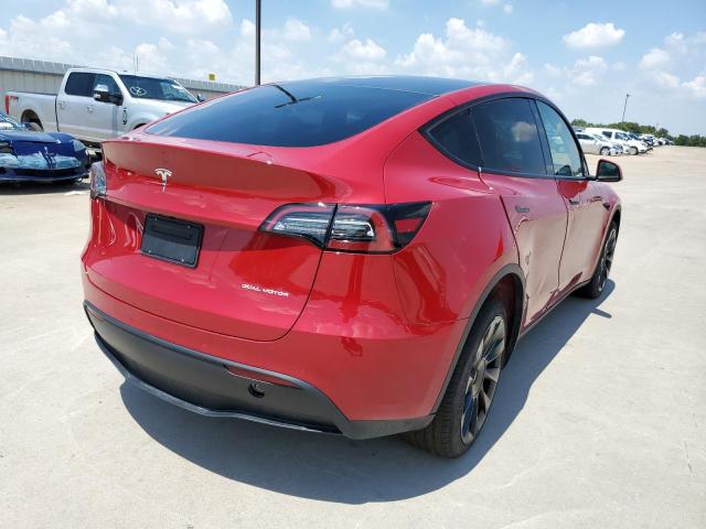 7SAYGDEE7NF366852 - 2022 TESLA MODEL Y RED photo 4