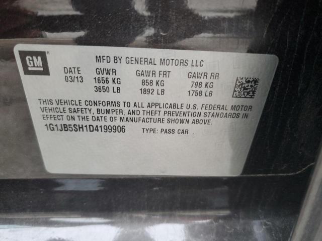 1G1JB5SH1D4199906 - 2013 CHEVROLET SONIC LS BROWN photo 10