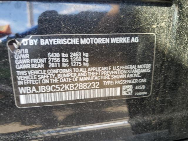 WBAJB9C52KB288232 - 2019 BMW M550XI BLACK photo 10