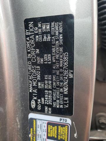 KNDJN2A26E7063815 - 2014 KIA SOUL GRAY photo 10