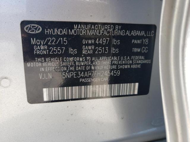 5NPE34AF7FH245459 - 2015 HYUNDAI SONATA SPO SILVER photo 10