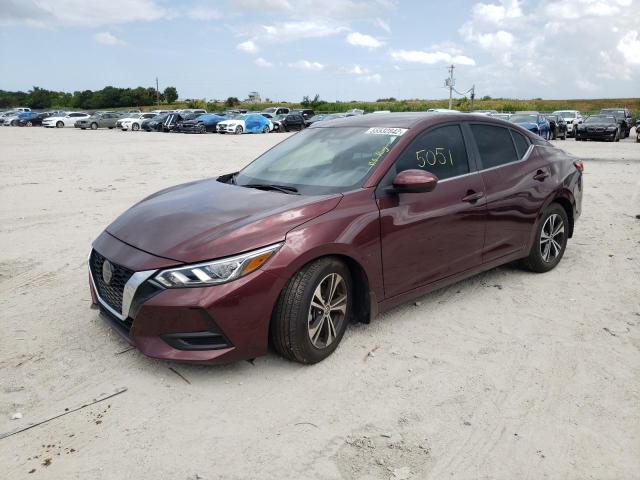 3N1AB8CV1MY210304 - 2021 NISSAN SENTRA SV MAROON photo 2