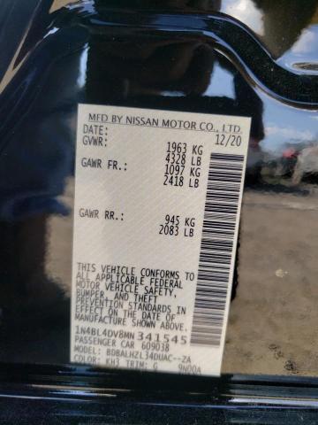 1N4BL4DV8MN341545 - 2021 NISSAN ALTIMA SV BLACK photo 10