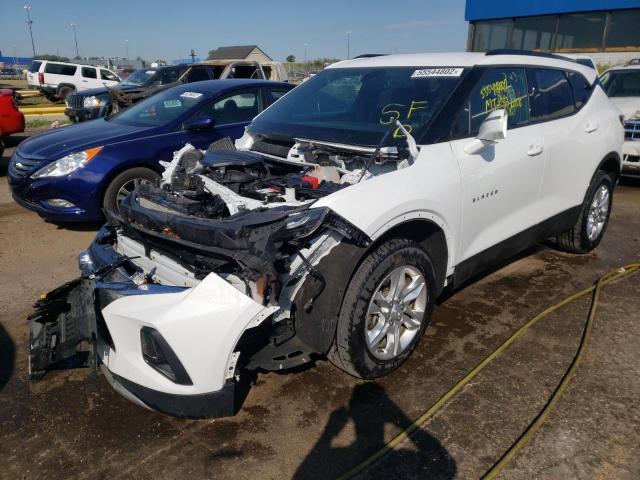 3GNKBCRS6LS637729 - 2020 CHEVROLET BLAZER 2LT WHITE photo 2