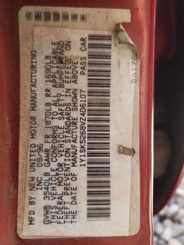 1Y1SK5268VZ406107 - 1997 GEO PRIZM BASE BURGUNDY photo 10