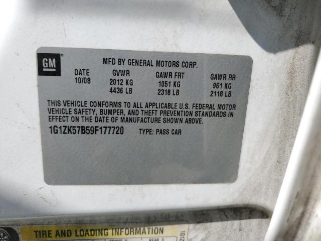 1G1ZK57B59F177720 - 2009 CHEVROLET MALIBU LTZ თეთრი ფოტო 10