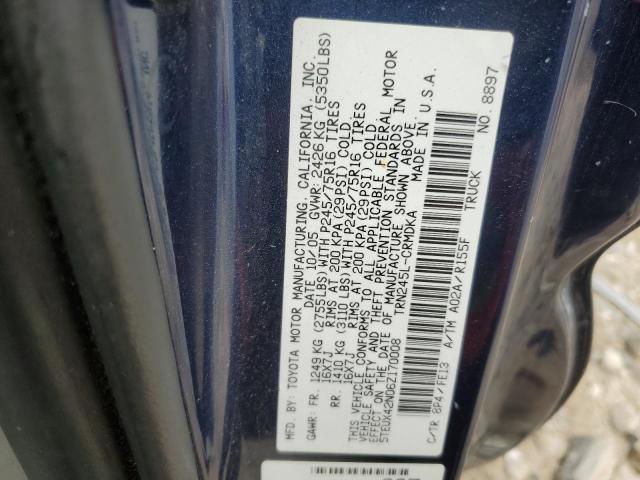 5TEUX42N06Z170008 - 2006 TOYOTA TACOMA ACCESS CAB  ფოტო 10