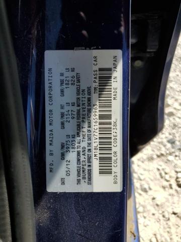 JM1BL1V77C1659963 - 2012 MAZDA 3 I BLUE photo 10