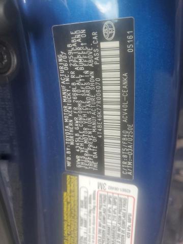 4T4BE46K77R006070 - 2007 TOYOTA CAMRY CE BLUE photo 10