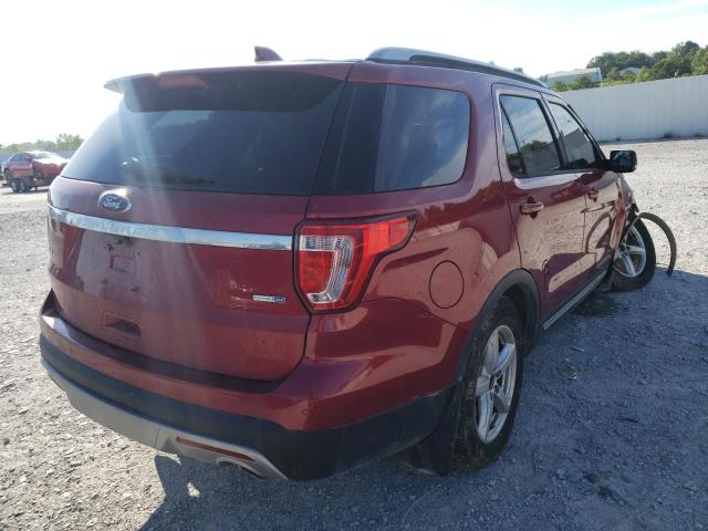 1FM5K8D82GGA05406 - 2016 FORD EXPLORER X RED photo 4