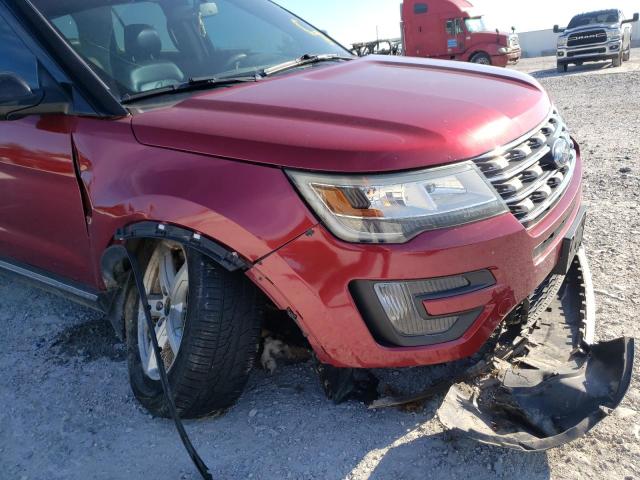 1FM5K8D82GGA05406 - 2016 FORD EXPLORER X RED photo 9