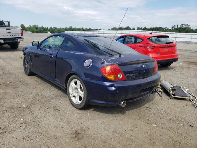 KMHHM65D23U023259 - 2003 HYUNDAI TIBURON BLUE photo 3