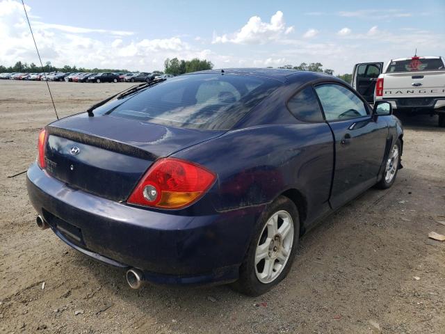 KMHHM65D23U023259 - 2003 HYUNDAI TIBURON BLUE photo 4