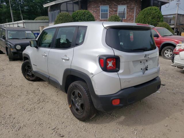 ZACCJBAT5GPD62117 - 2016 JEEP RENEGADE S SILVER photo 3