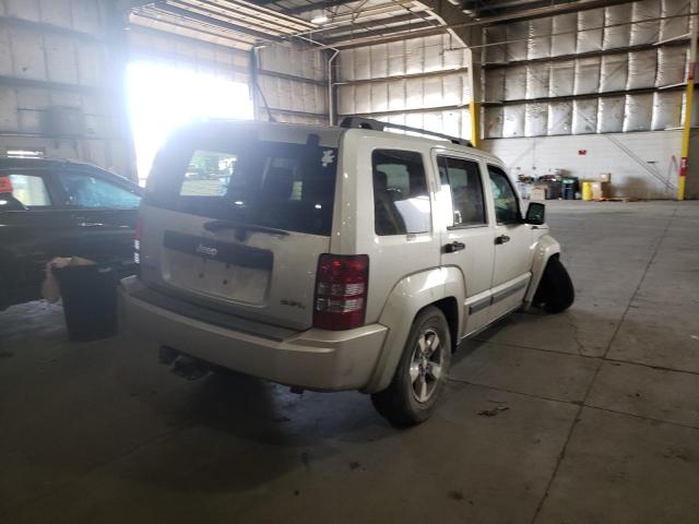 1J8GN28K98W239498 - 2008 JEEP LIBERTY SP TAN photo 4