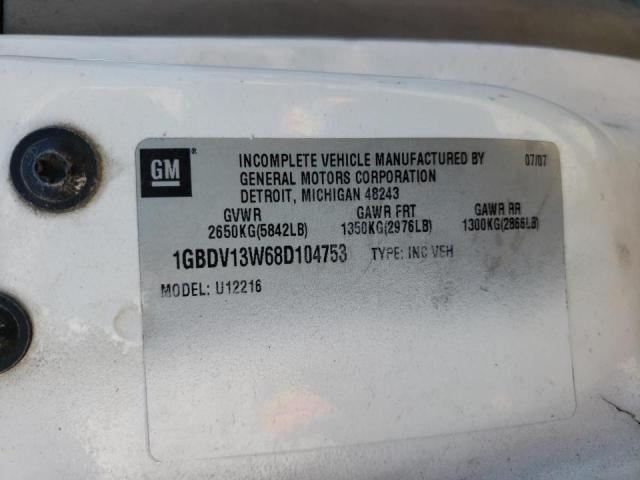 1GBDV13W68D104753 - 2008 CHEVROLET UPLANDER I WHITE photo 10