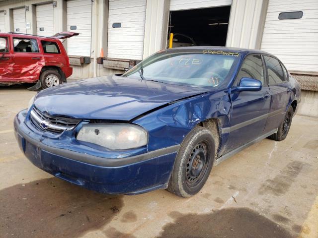 2G1WF52E039238092 - 2003 CHEVROLET IMPALA BLUE photo 2