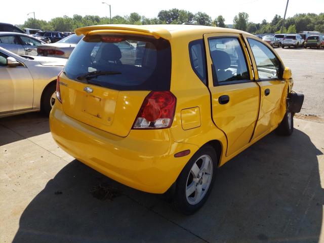 KL1TD66686B633513 - 2006 CHEVROLET AVEO BASE YELLOW photo 4