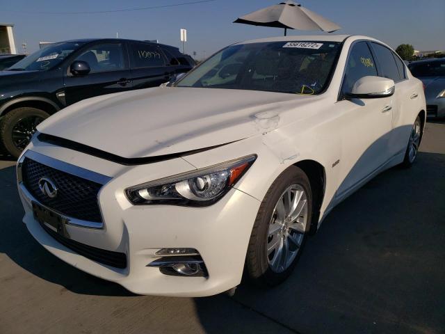 JN1AV7AP2FM790805 - 2015 INFINITI Q50 HYBRID WHITE photo 2