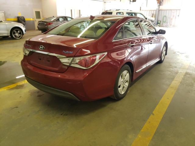 KMHEC4A45CA032006 - 2012 HYUNDAI SONATA HYB RED photo 4