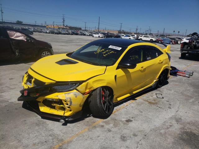 SHHFK8G09MU204438 - 2021 HONDA CIVIC TYPE YELLOW photo 2