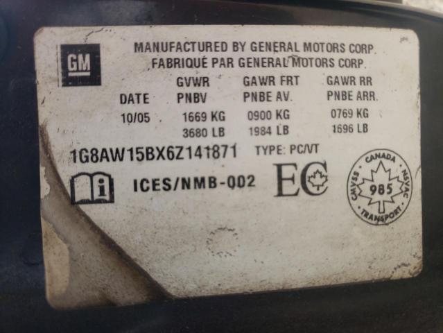 1G8AW15BX6Z141871 - 2006 SATURN ION LEVEL BLACK photo 10