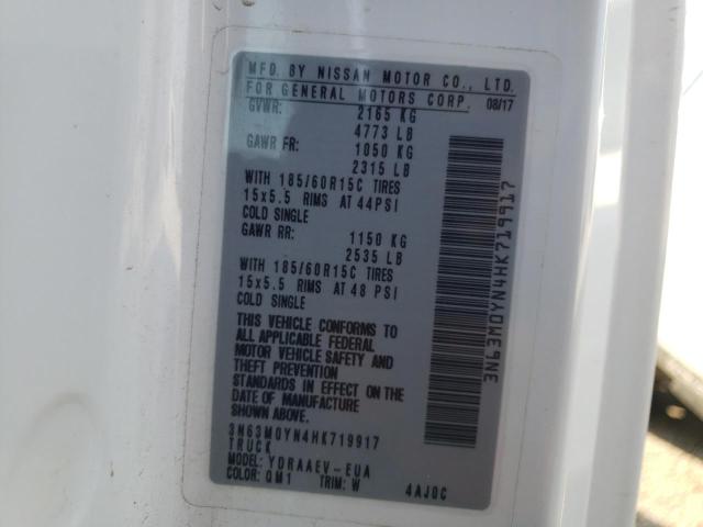 3N63M0YN4HK719917 - 2017 CHEVROLET CITY EXPRE 白色 照片 10