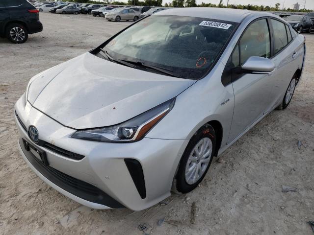 JTDKAMFU3M3142709 - 2021 TOYOTA PRIUS SPEC SILVER photo 2