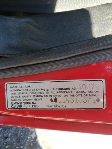 9114310371 - 1974 PORSCHE 911 TARGA RED photo 10