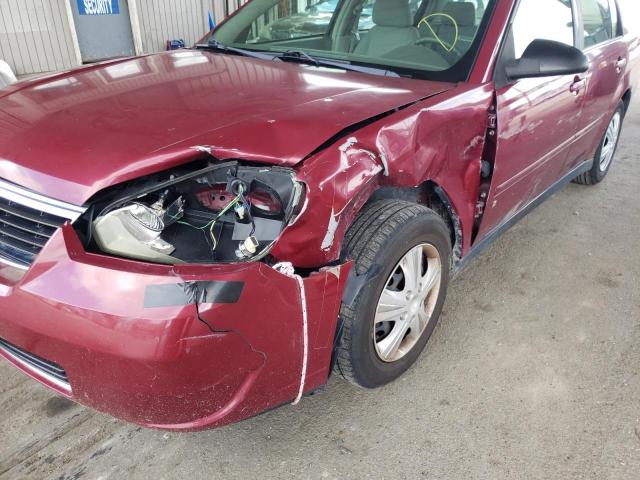 1G1ZS58F17F149525 - 2007 CHEVROLET MALIBU LS MAROON photo 9