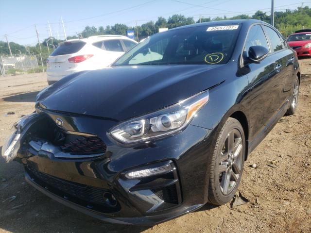 3KPF34AD8ME381586 - 2021 KIA FORTE GT L BLACK photo 2