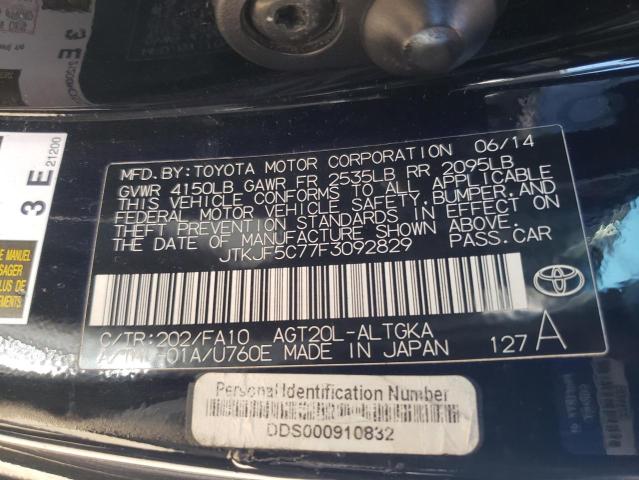 JTKJF5C77F3092829 - 2015 TOYOTA SCION TC შავი ფოტო 10