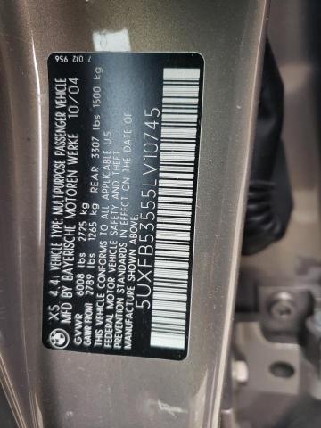 5UXFB53555LV10745 - 2005 BMW X5 4.4I TAN photo 10