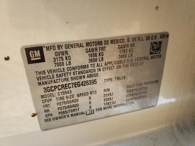 3GCPCREC7EG426395 - 2014 CHEVROLET 1500 SILVE WHITE photo 10