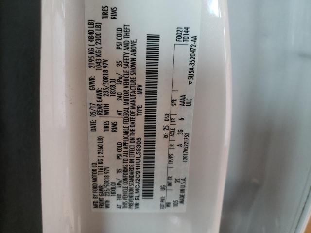 5LMCJ2C91HUL55305 - 2017 LINCOLN MKC SELECT WHITE photo 10