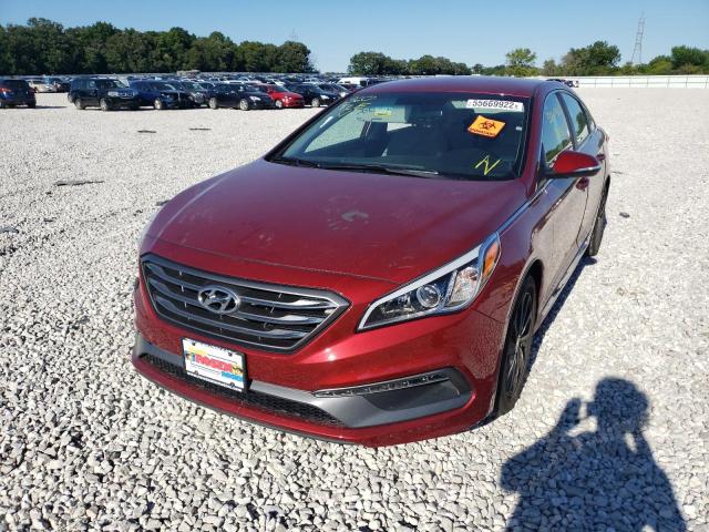 5NPE34AF4FH214511 - 2015 HYUNDAI SONATA SPO RED photo 2