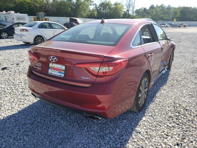 5NPE34AF4FH214511 - 2015 HYUNDAI SONATA SPO RED photo 4