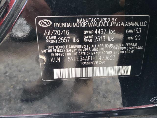 5NPE34AF1HH473623 - 2017 HYUNDAI SONATA SPO BLACK photo 10