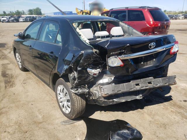 2T1BU4EE7DC111360 - 2013 TOYOTA COROALLA BLACK photo 3